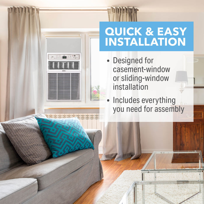 10,000 BTU 115V Casement Slider Window Air Conditioner with Follow-Me Remote Control