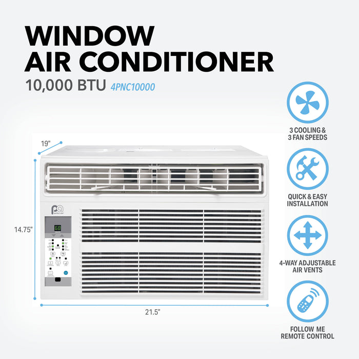 10,000 BTU 115V Electronic Window Air Conditioner with Remote Control