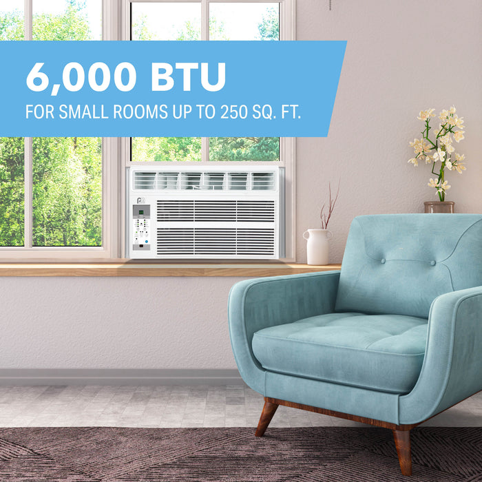 6,000 BTU 115V Electronic Window Air Conditioner with Follow-Me Remote Control