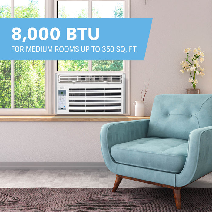 8,000 BTU 115V Electronic Window Air Conditioner with Remote Control