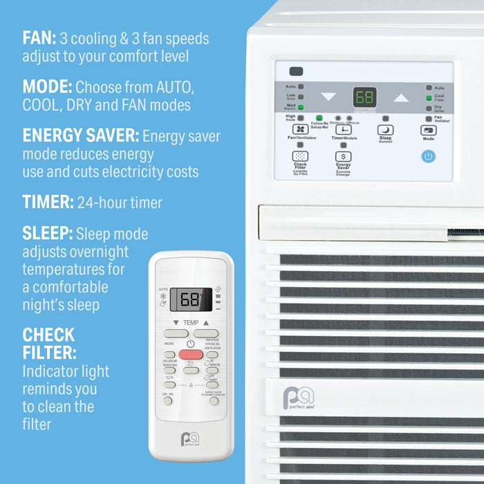 12,000 BTU 230V Through-the-Wall Air Conditioner with Remote Control for Spaces up to 550 Sq. Ft