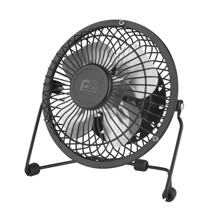 4" USB-Powered Table Fan with 360-Degree Tilt Head and All-Metal Construction