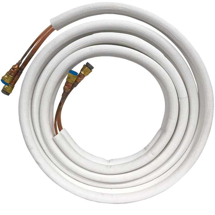 15' Quick Connect Line Set for 9k and 12k Indoor Units, 1/4 x 3/8 x 15ft with Extension Coupler and Additional Refrigerant to Extend the Length of Your Line Set