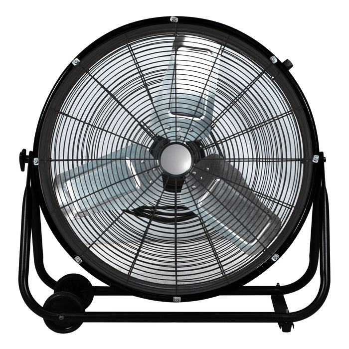 24" High-Velocity Direct Drive Drum Fan with Industrial-Grade Aluminum Blades and Durable Powder Coated Finish