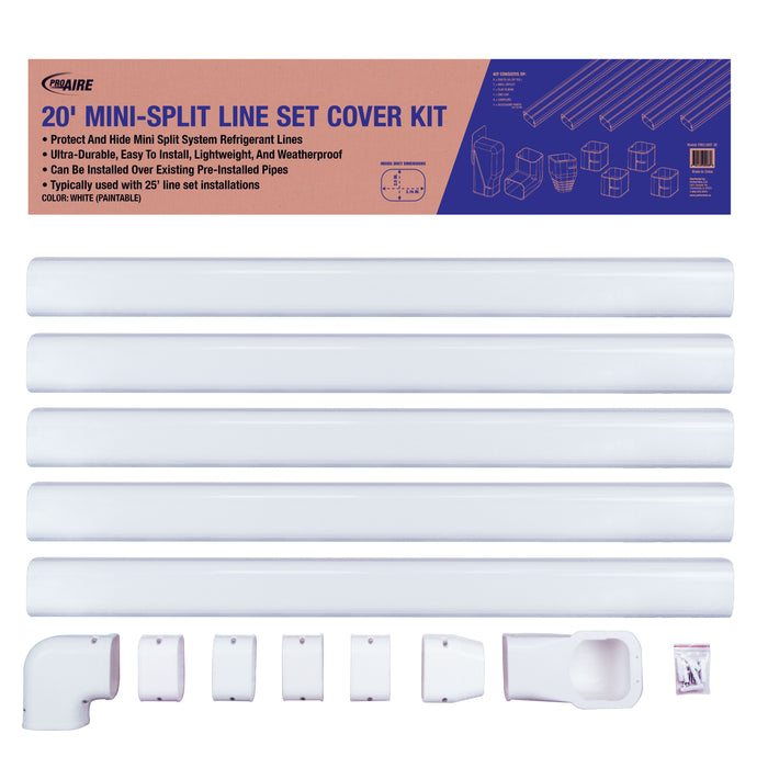 20' Paintable Line Set Cover Kit, White