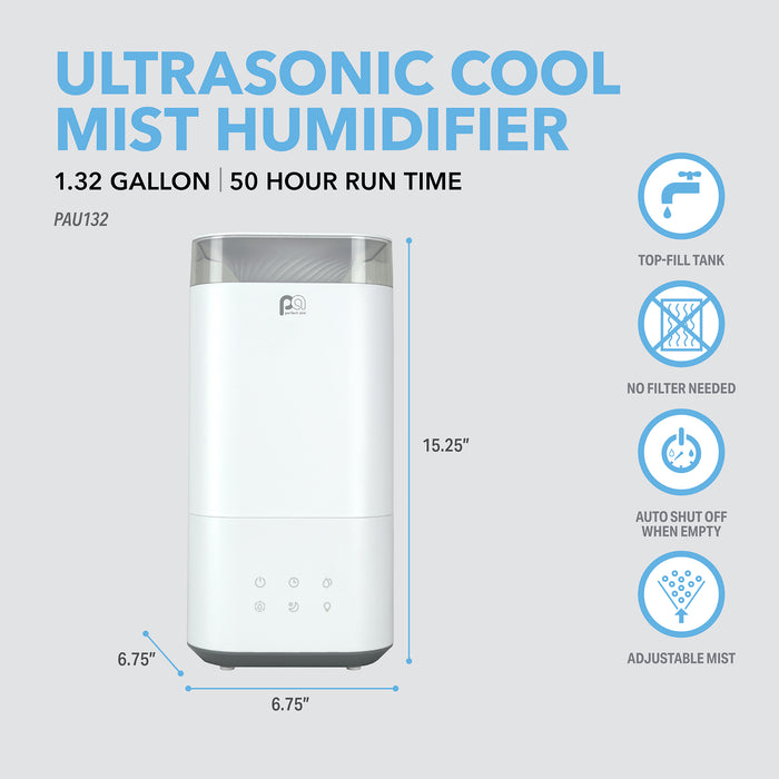 1.32 Gallon Digital Ultrasonic Cool Mist Humidifier with Aromatherapy Pod