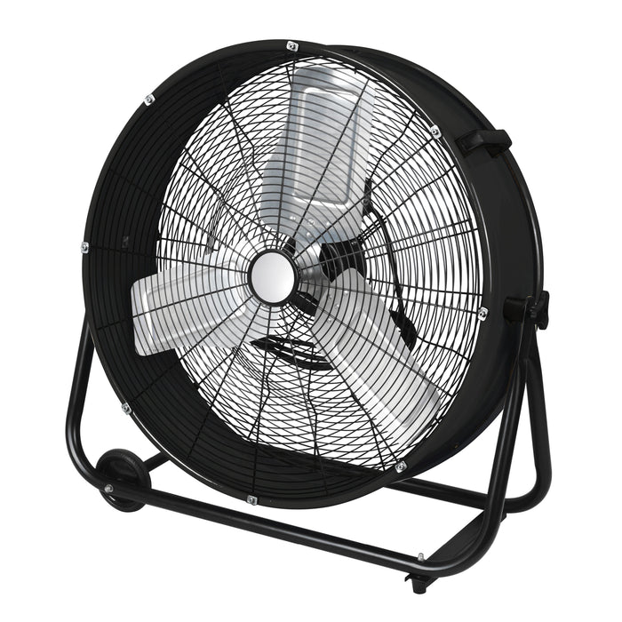 24" High-Velocity Direct Drive Drum Fan with Industrial-Grade Aluminum Blades and Durable Powder Coated Finish