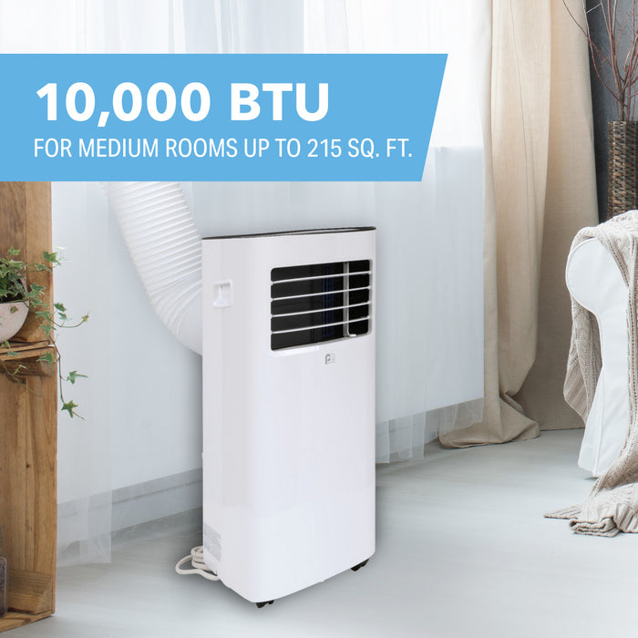 10,000 BTU/7,000 SACC Compact Portable Air Conditioner with Full-Function Remote Control