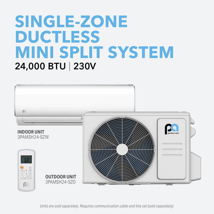 24,000BTU Single-Zone Mini-Split System with Indoor & Outdoor Units, Economy Series - 230V