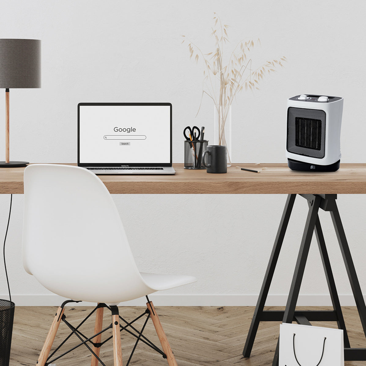 1500/900W Oscillating 10" Ceramic Heater, White — Perfect Aire