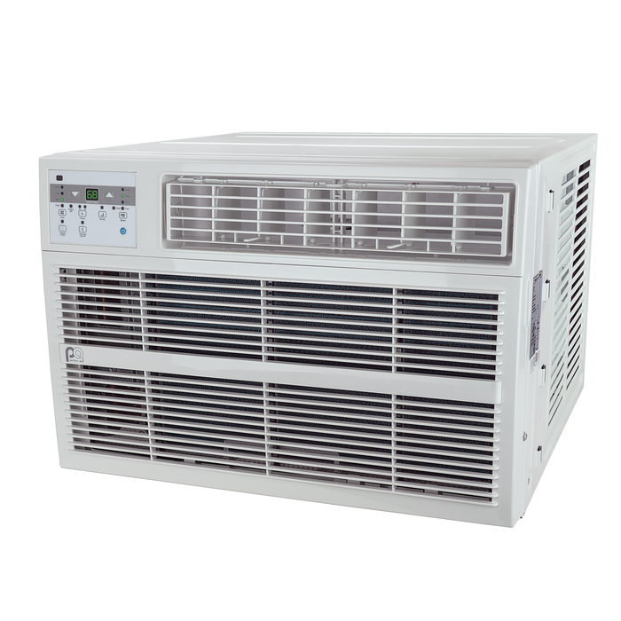 12,000 BTU 230V Cool/Heat Window Air Conditioner with 11,000 BTU Electric Heat, Follow-Me Remote Control